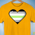 Agender Pride 8-Bit Pixel Heart Premium Unisex T-Shirt - Gold